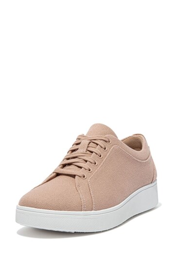 FitFlop Beige Rally Canvas Trainers