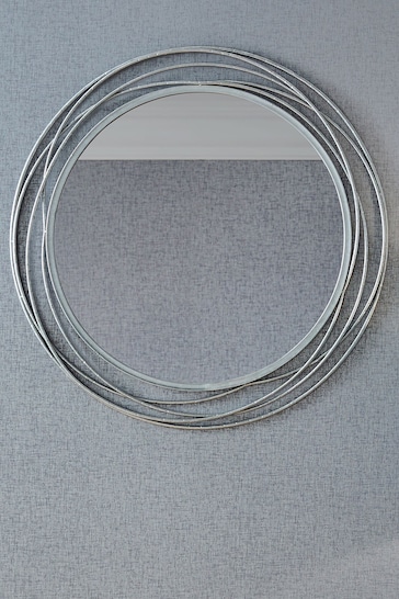 Pacific Antique Silver Metal Round Wall Mirror