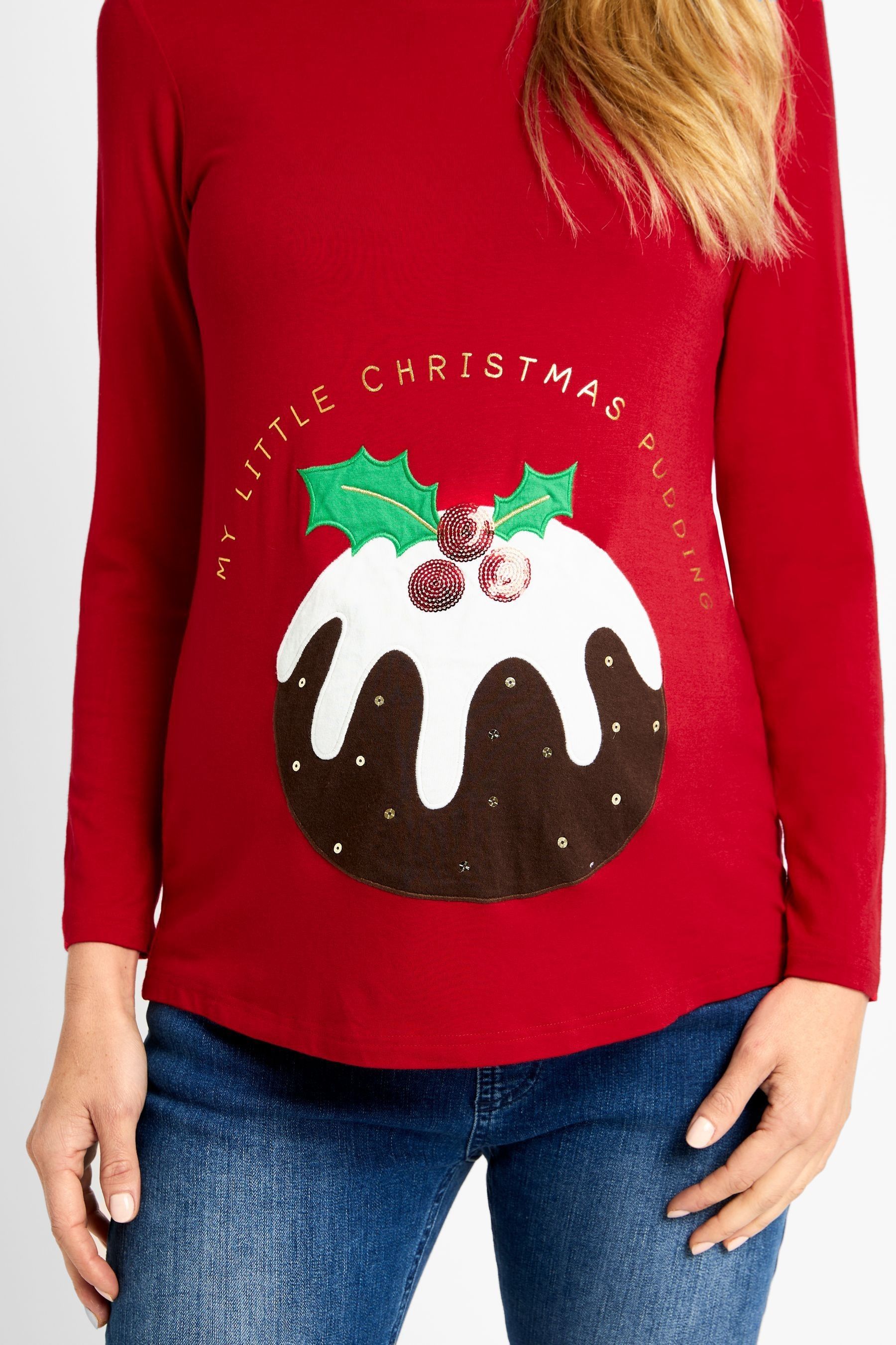 Maternity christmas hot sale pudding jumper