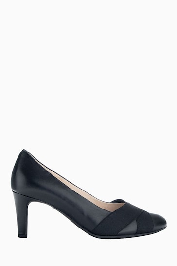 Gabor Embassy Black Leather Court Shoes