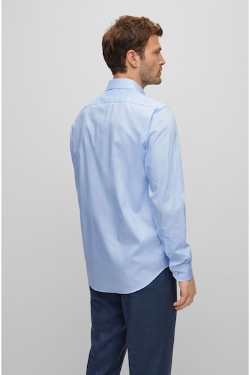 BOSS Blue Regular Fit Poplin Easy Iron Long Sleeve Shirt