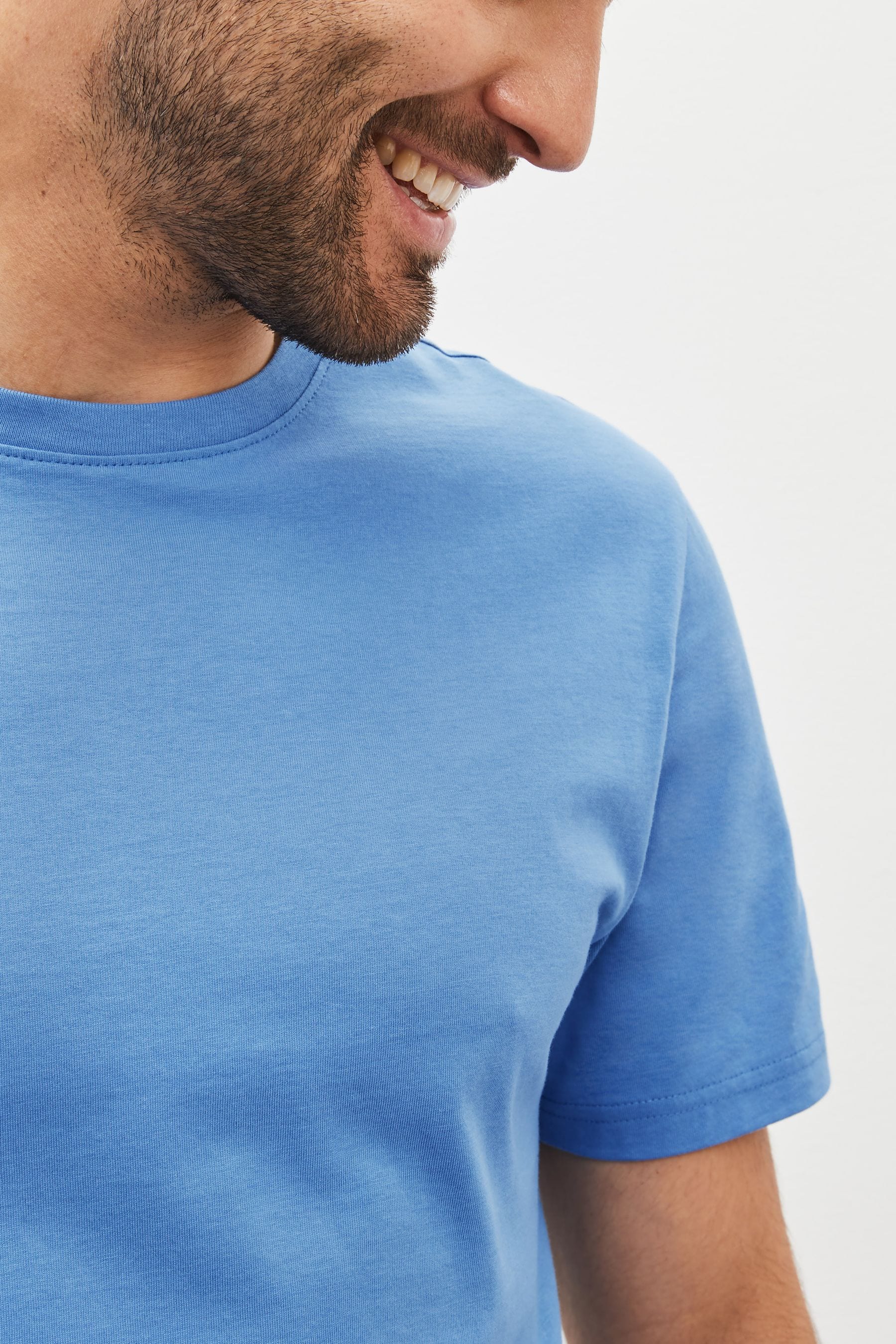 Light blue crew top neck t shirt