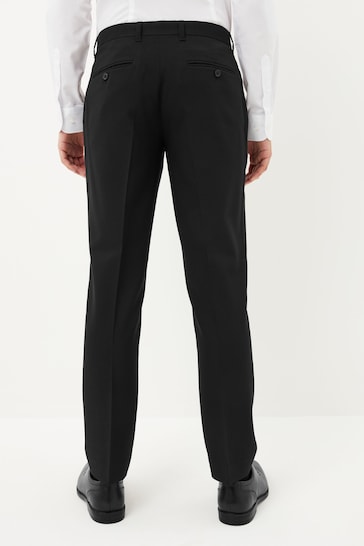 Black Slim Machine Washable Plain Front Smart Trousers