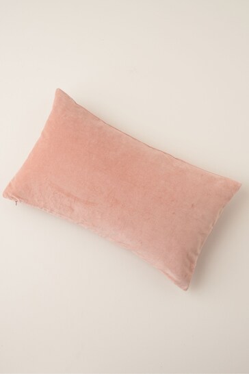 Truly Blush Pink Velvet Rectangle Cushion