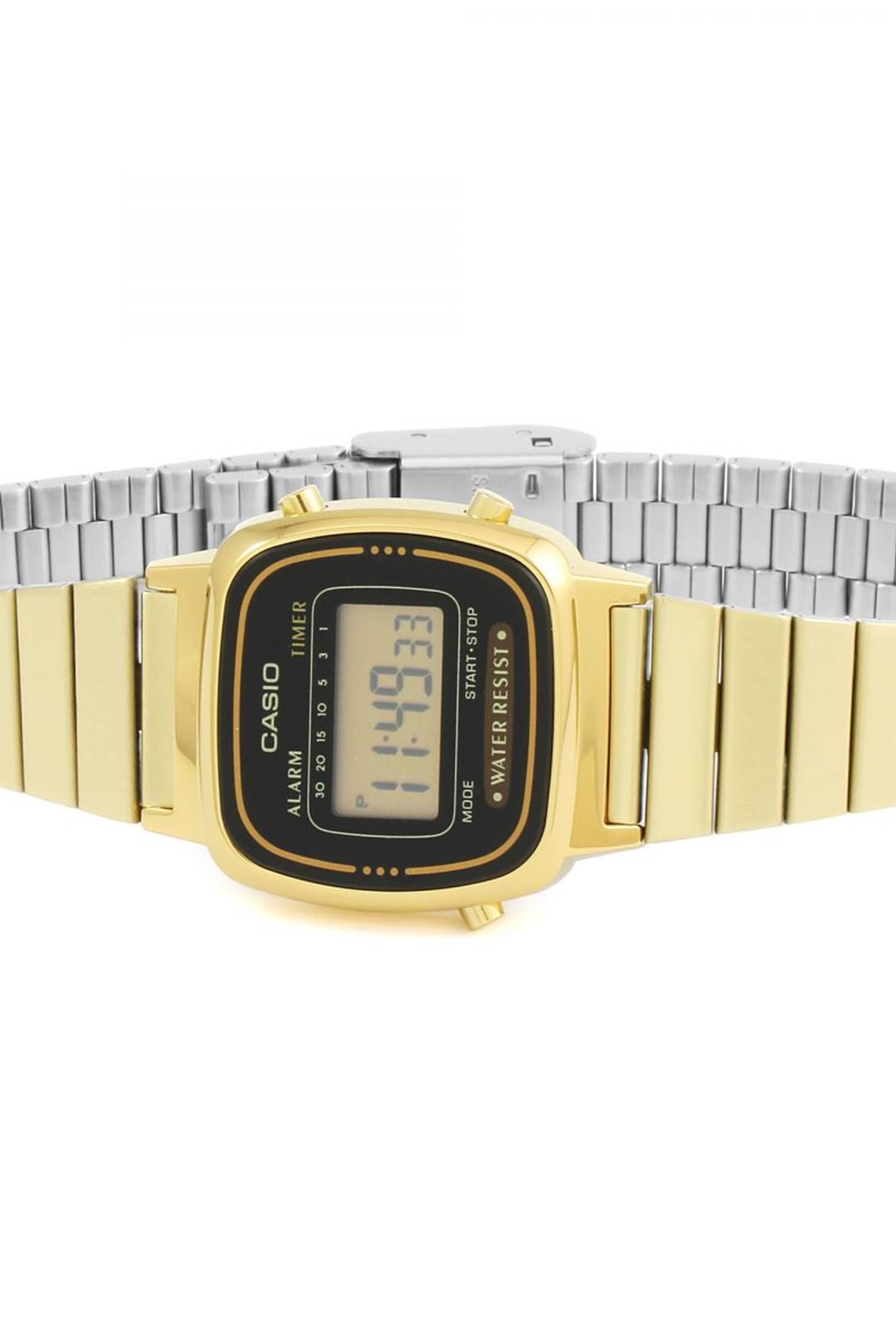 Buy Casio Collection Gold and LCD Gold Plated Stainless Steel Quartz Chronograph Watch from the Next UK online shop