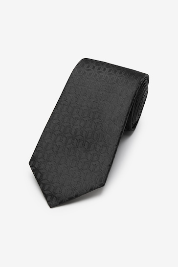 Black N Logo Pattern Tie