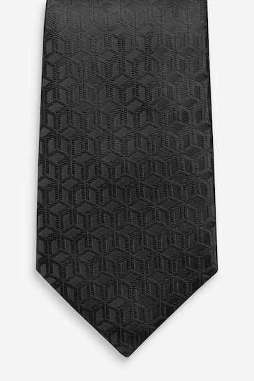 Black Jacquard Pattern Tie