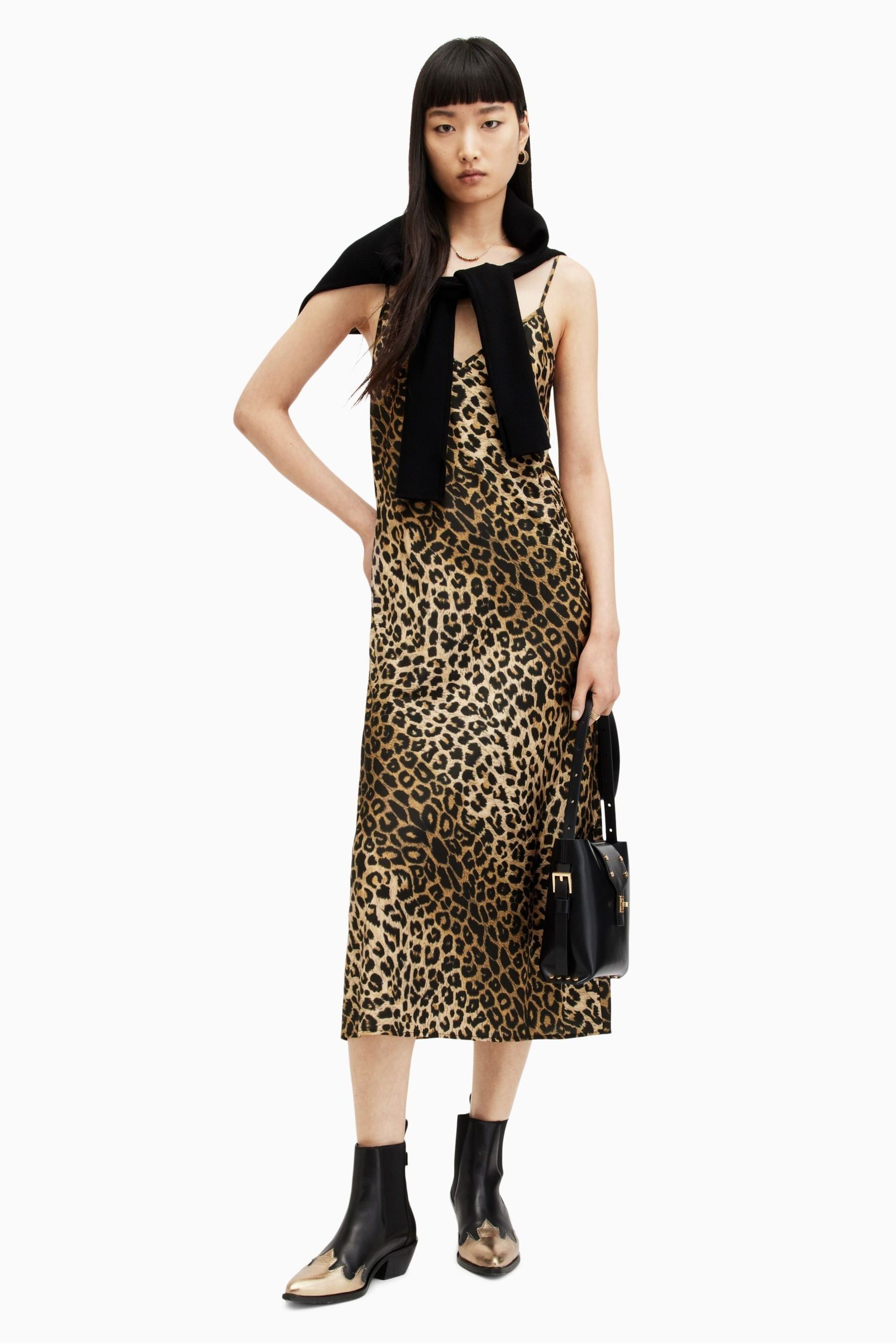 AllSaints Black Hera Leppo 2 In 1 Dress