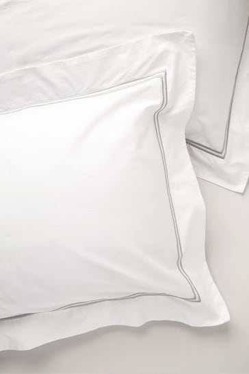 Truly Set of 2 White Satin Stitch Oxford Pillowcases