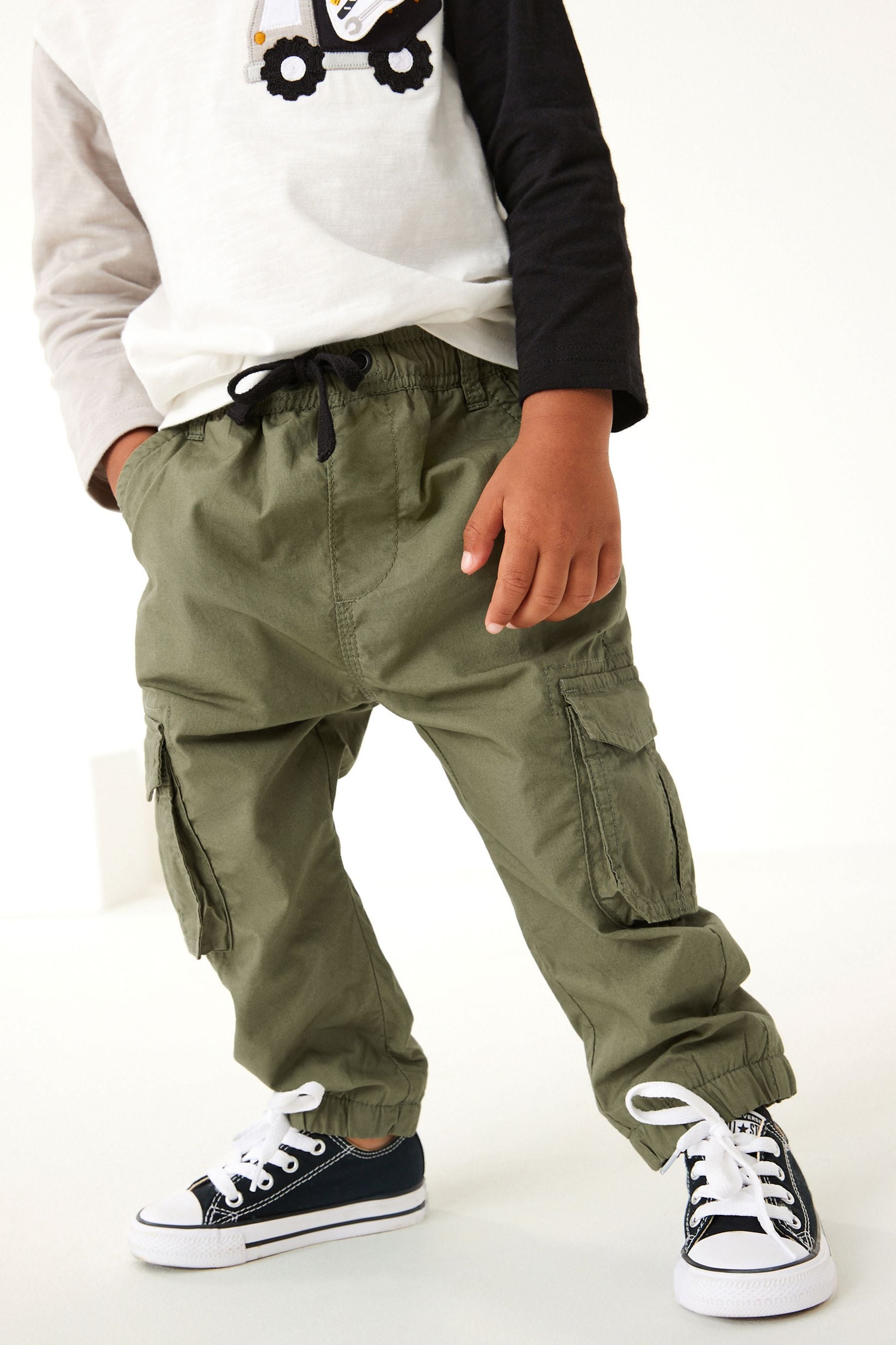 Khaki Green Lined Cargo Trousers 3mths 7yrs