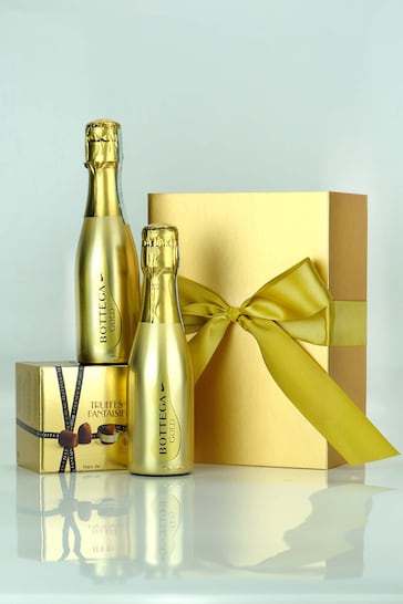Le Bon Vin Bottega Gold Minis With Truffles Gold Bow Box Gift