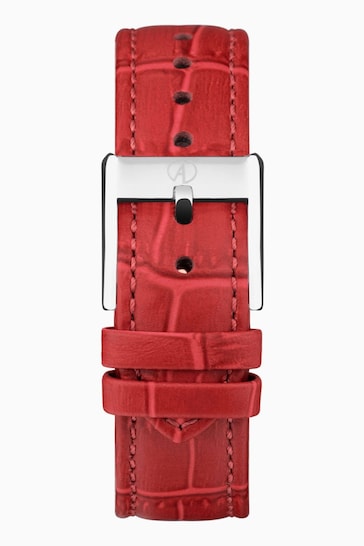 Accurist Womens Red Rectangle Leather Strap Analogue Watch