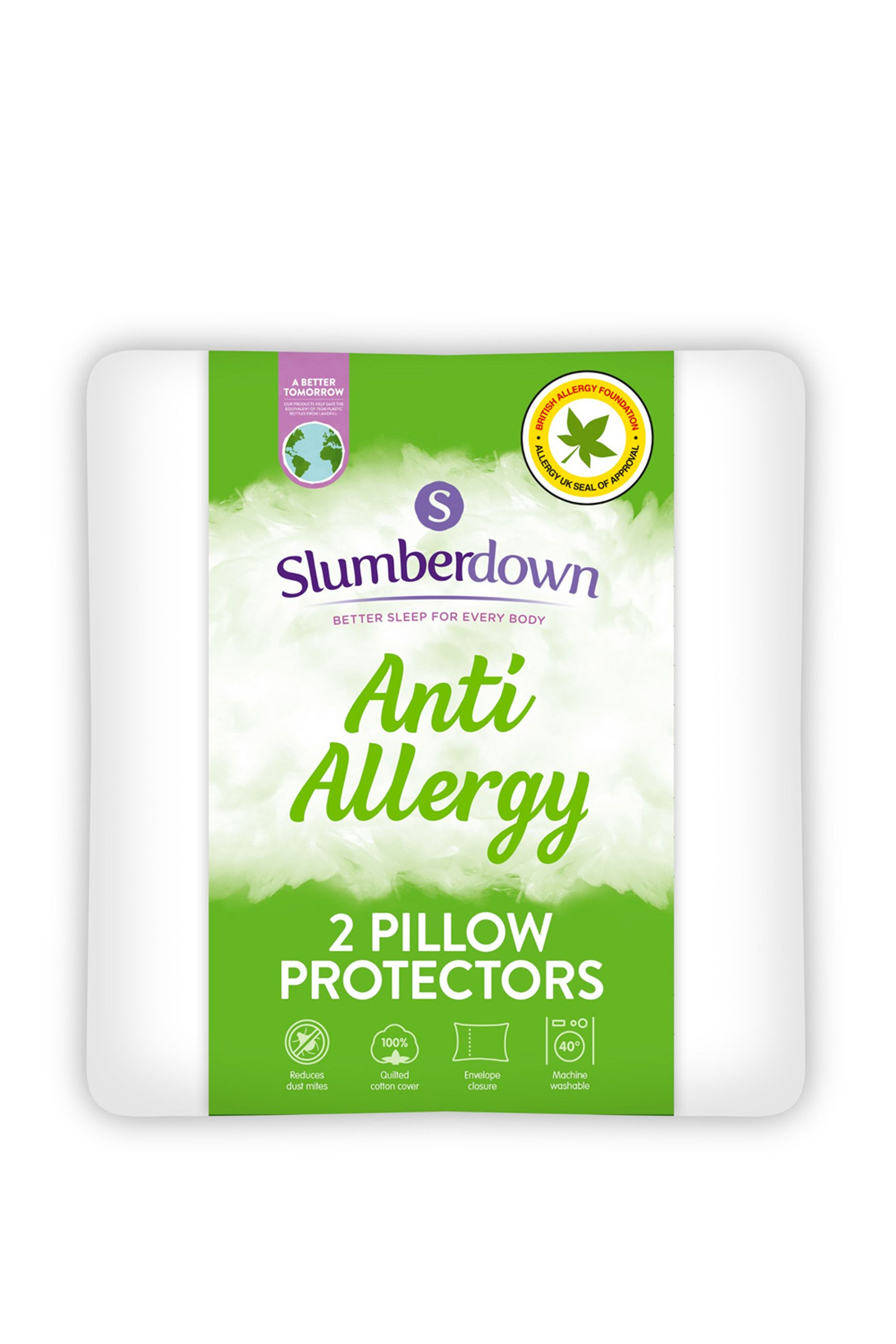 Buy Slumberdown Anti Allergy White Pillow Protectors 2 Pack from the Next UK online shop