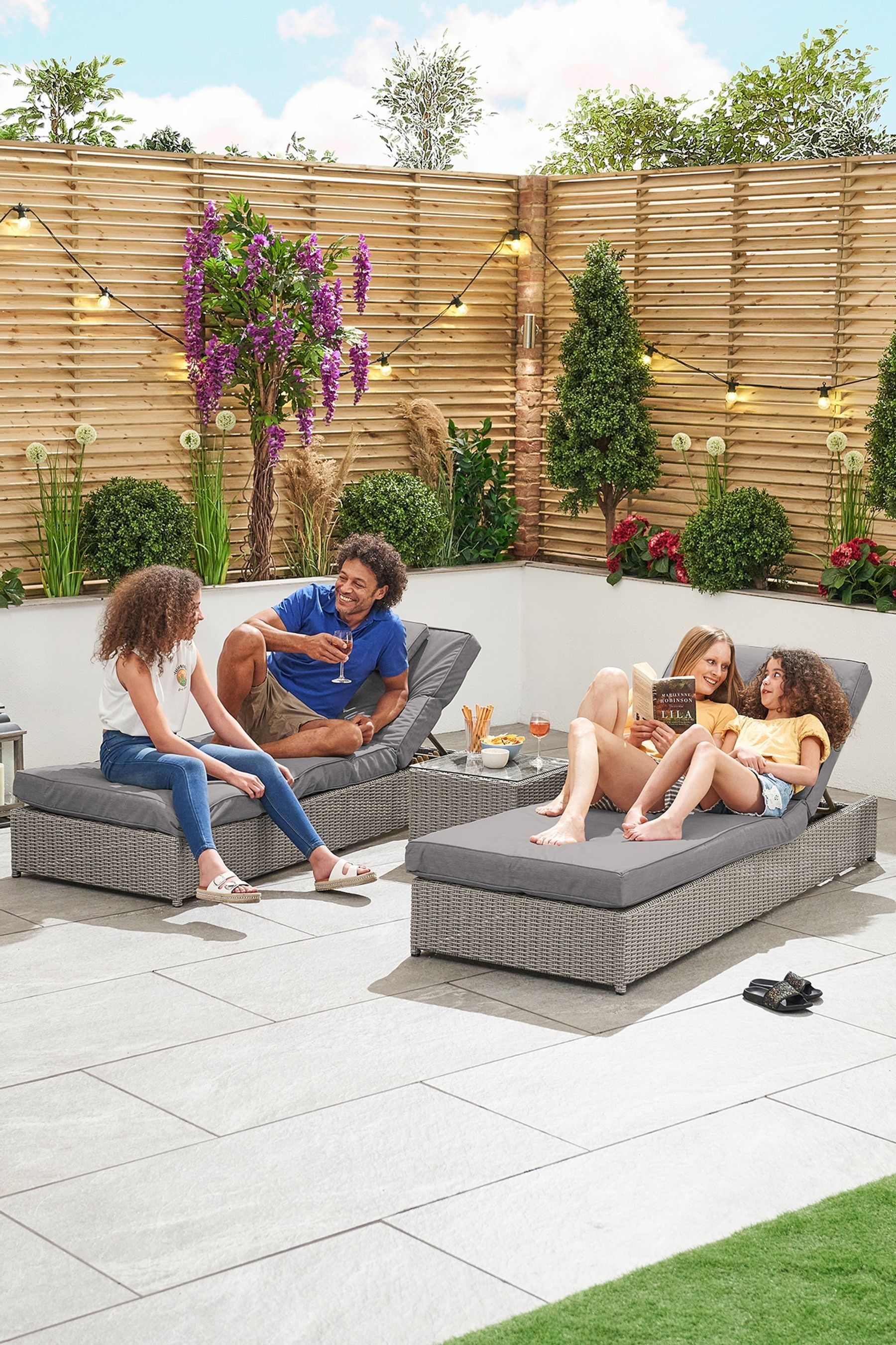Grey sun sales lounger set