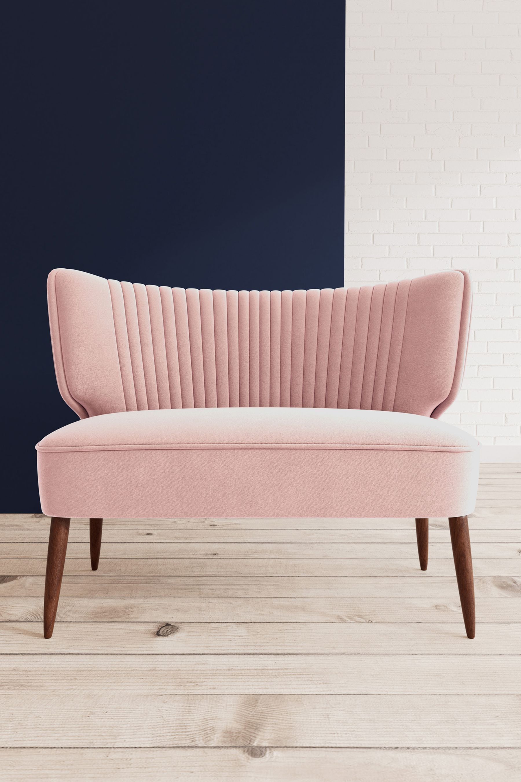 Swoon Easy Velvet Blush Pink Duke Two Seater Sofa