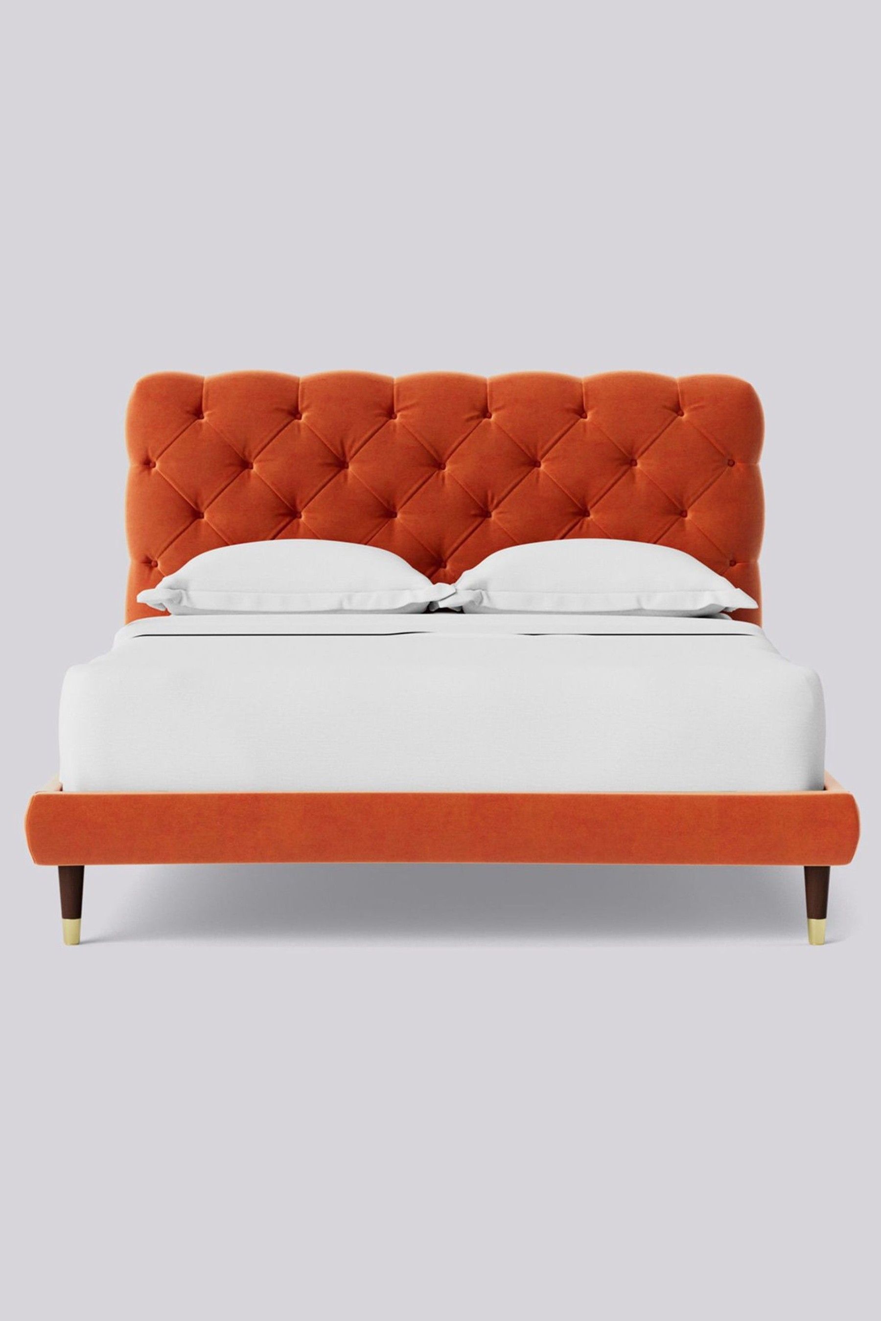 Burnt orange velvet bed new arrivals