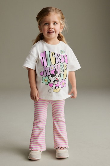 Bright Pink Disney Minnie Mouse T-Shirt and Flare Leggings Set (3mths-7yrs)
