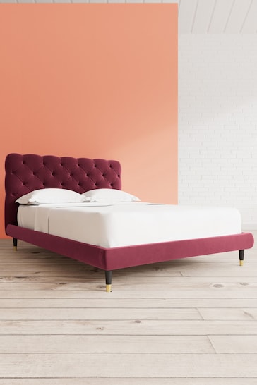 Swoon Easy Velvet Bordeaux Red Burbage Bed