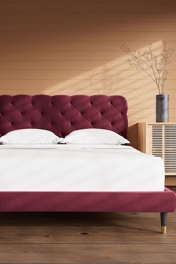 Swoon Easy Velvet Bordeaux Red Burbage Bed