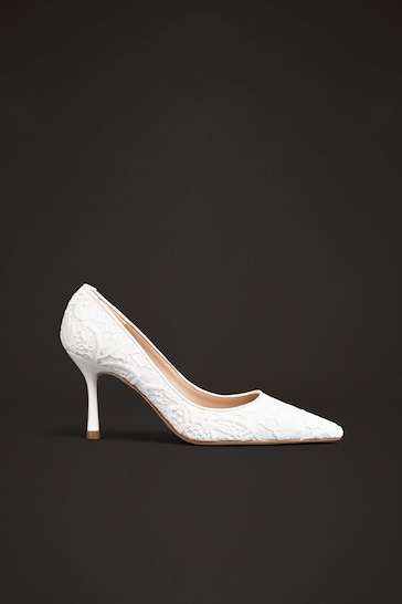 LK Bennett White Leilani Lace Wedding Sneaker Shoes