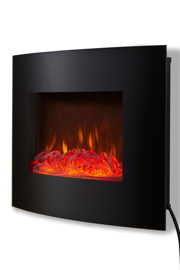 Buy Warmlite Black 22 Curved Glass Fireplace Heater from the Next UK  online shop