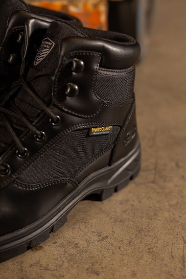 Skechers Black Wascana Benen Waterproof Tactical Mens Slip Resistant Boots
