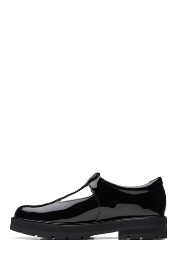 Clarks Black Multi Fit Patent Prague Brill Shoes