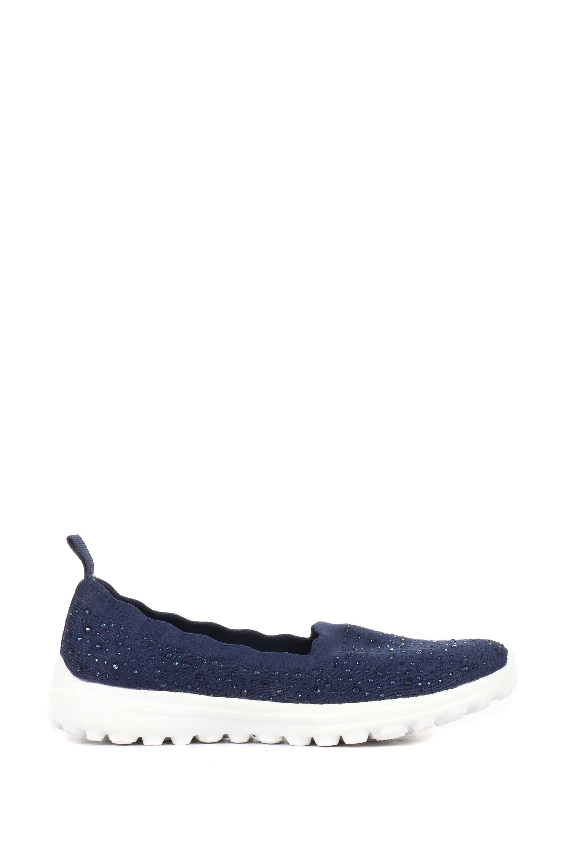 Pavers Blue Lightweight Slip On Trainer Pumps