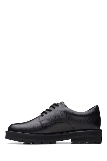Clarks Black Multi Fit Leather Prague Lace Shoes