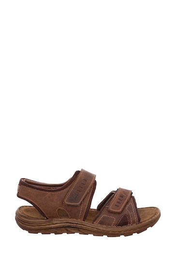 Josef Seibel Brown Raul Adjustable Leather Sandals