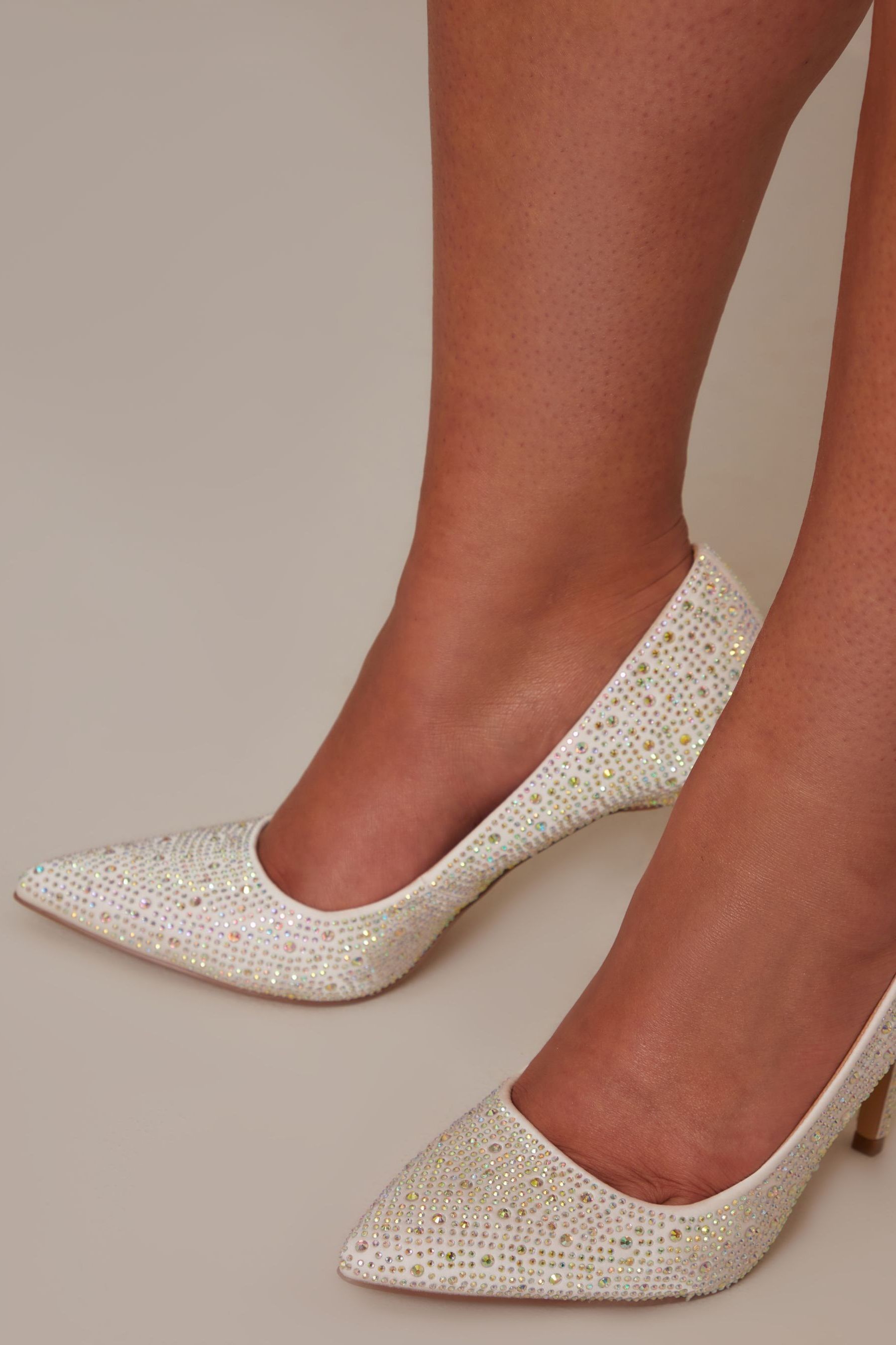 Buy Chi Chi London White Diamante Court Heels from the Next UK