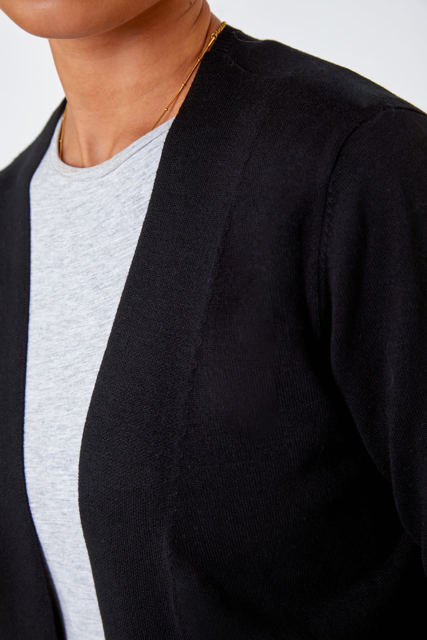 Buy Roman Black Petite Plain Stretch Cardigan from the Next UK online shop