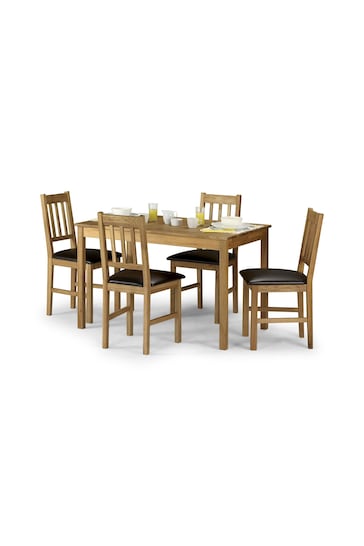 Julian Bowen Oak Coxmoor Solid Oak 4 Seater Dining Set