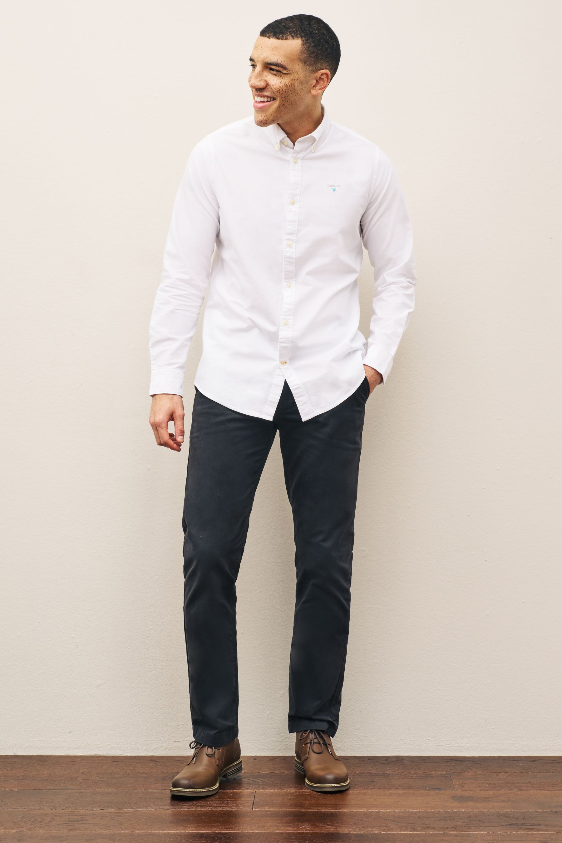 Barbour white oxford shirt new arrivals