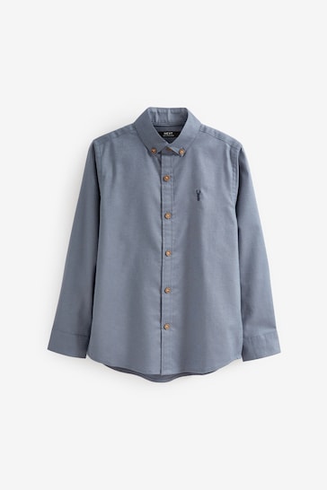 Airforce Blue Long Sleeve Oxford Loungeable Shirt (3-16yrs)