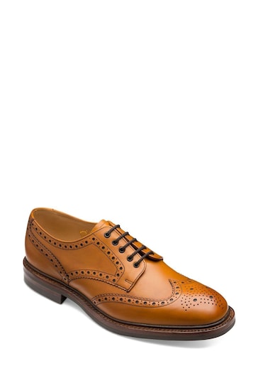 Loake Chester Burnished Calf Leather Heavy Brogue Shoes