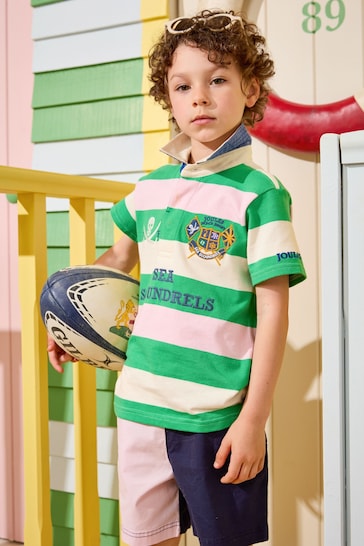 Joules Tournament Green Rugby Jersey Polo Shirt