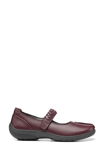 Hotter Burgundy Shake II Touch Fastening Wide Fit Shoes