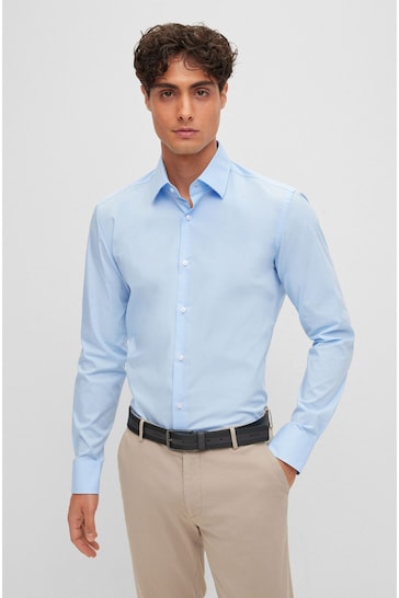 Buy BOSS Light Blue Slim Fit Shirt from the Next UK online shop