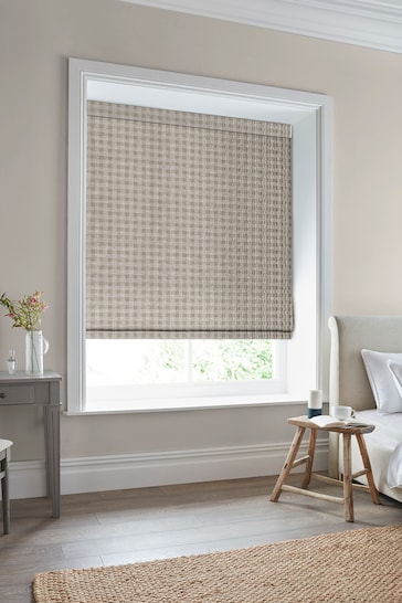 Laura Ashley Brown Gingham Made To Measure Roman Blinds