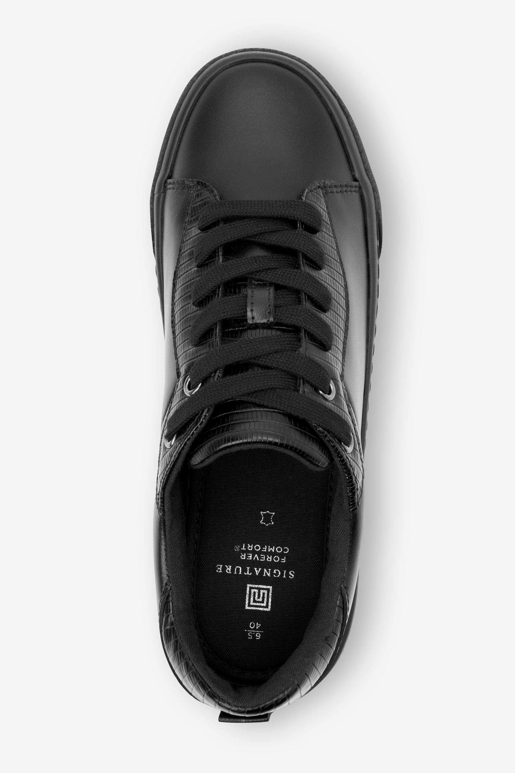 Black Signature Leather Chunky Sole Trainers