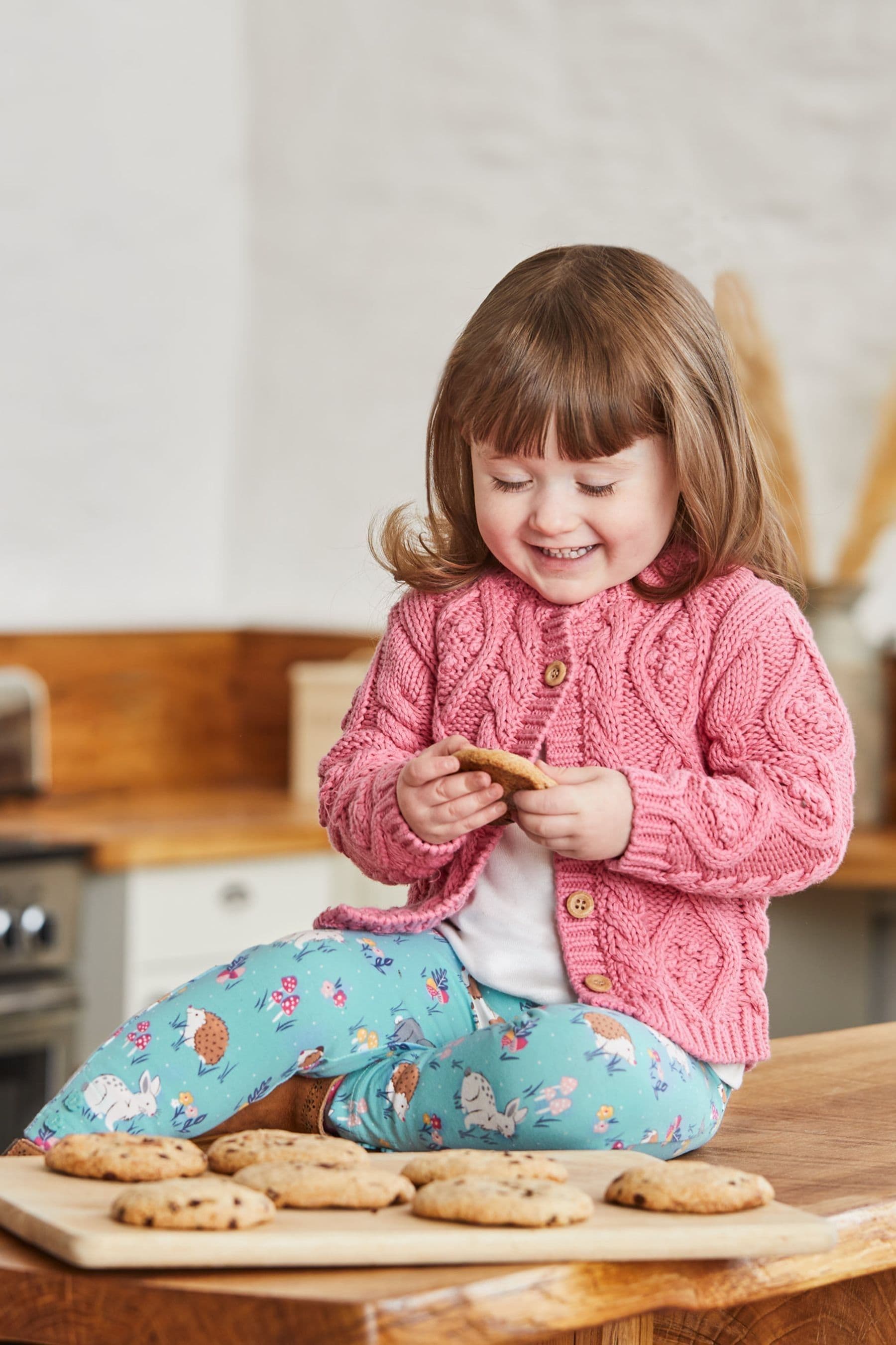 JoJo Maman B b Pink Cosy Cable Cardigan