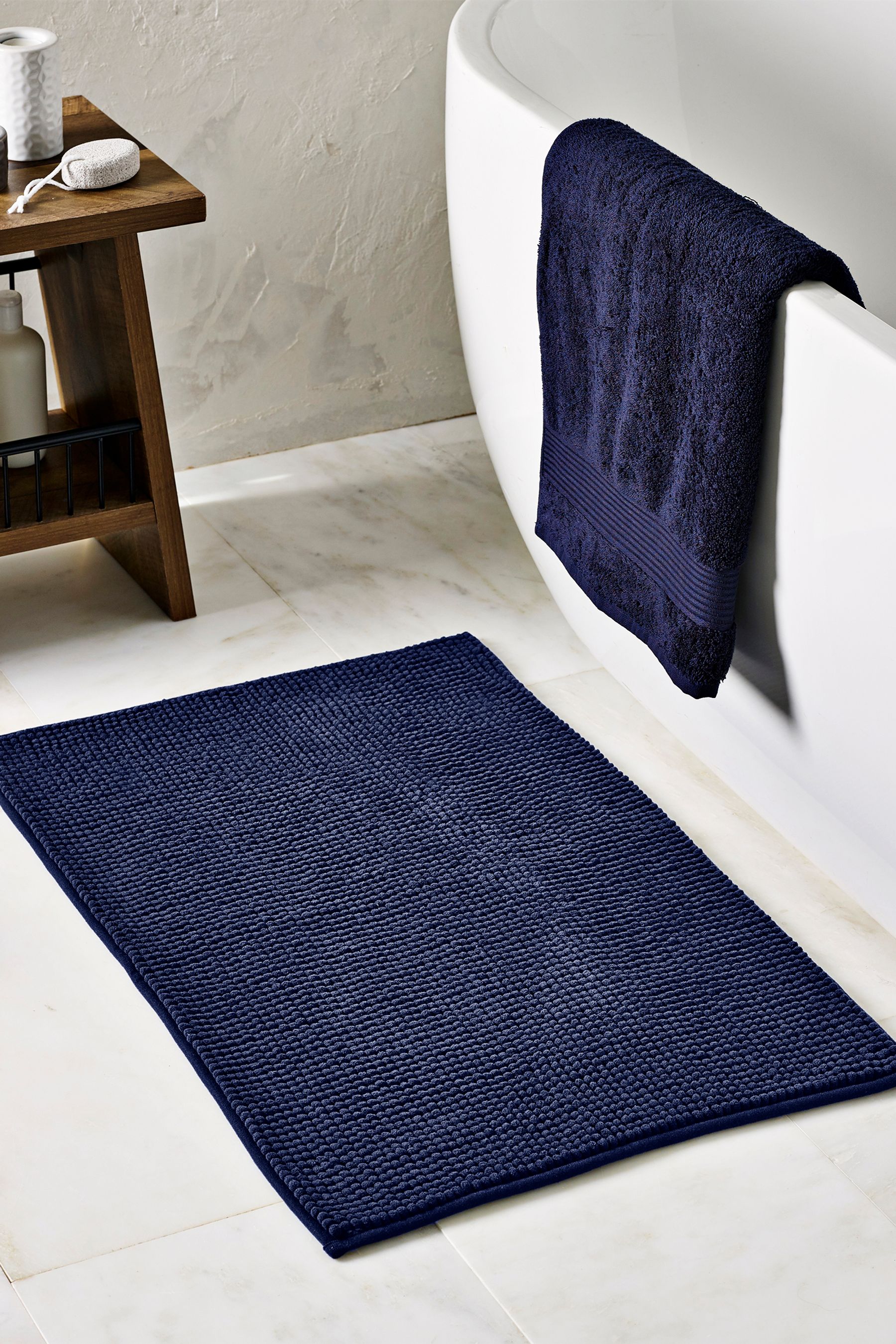 Blue bathroom mat sets shop
