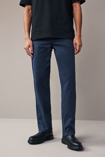 Navy Straight Coloured Stretch Jeans