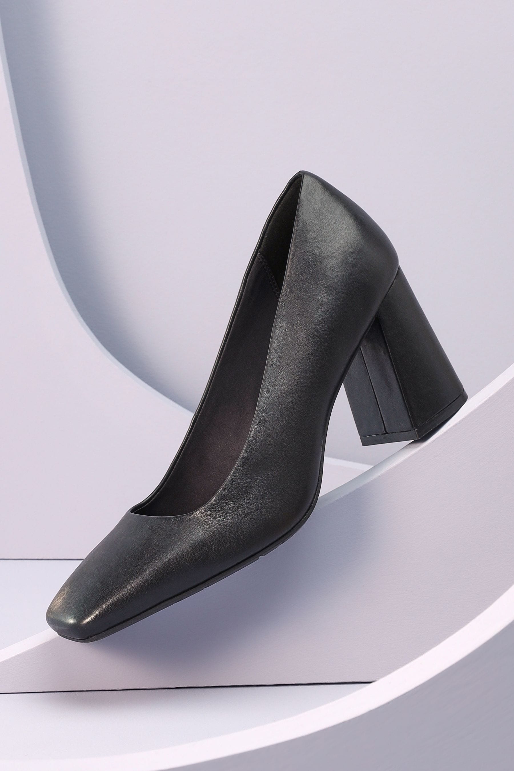 Buy Black Forever Comfort With Motionflex Square Toe Block Heel