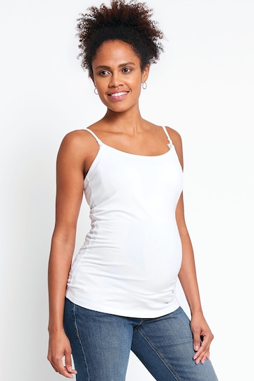 JoJo Maman Bébé White Maternity & Nursing Vest Top