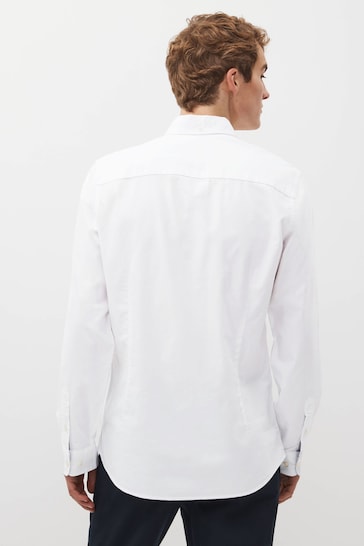 White Slim Fit Long Sleeve Oxford Shirt