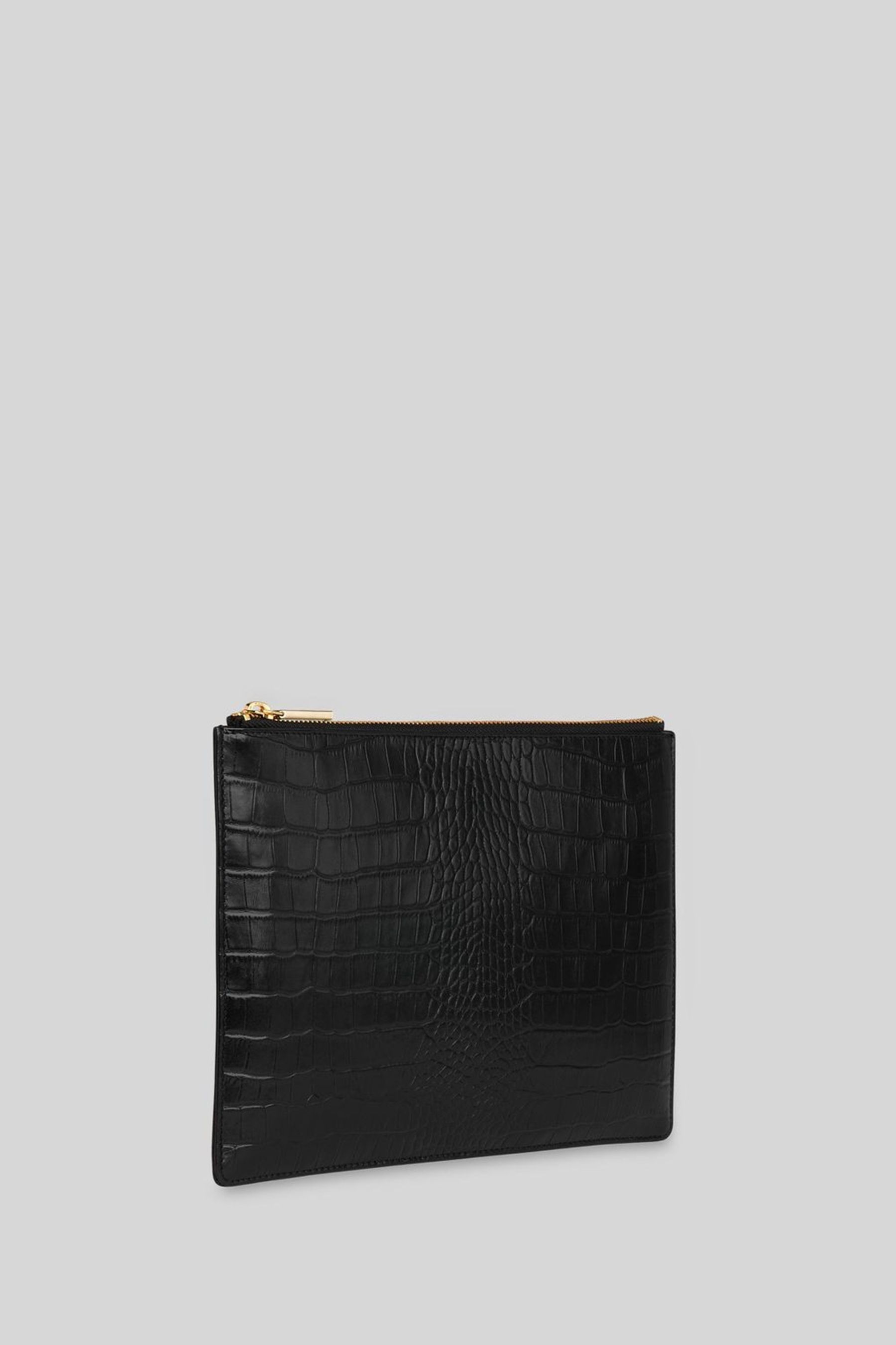Buy Whistles Black Medium Shiny Croc Effect Clutch Bag from the Next UK online shop