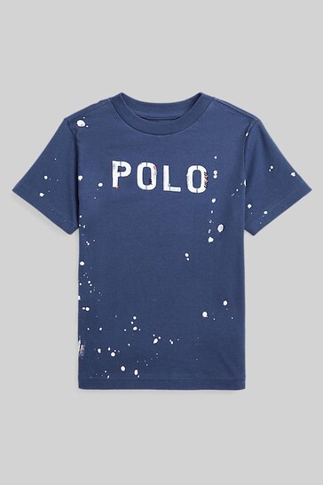 Polo Ralph Lauren Boys Navy Blue Polo Logo T-Shirt