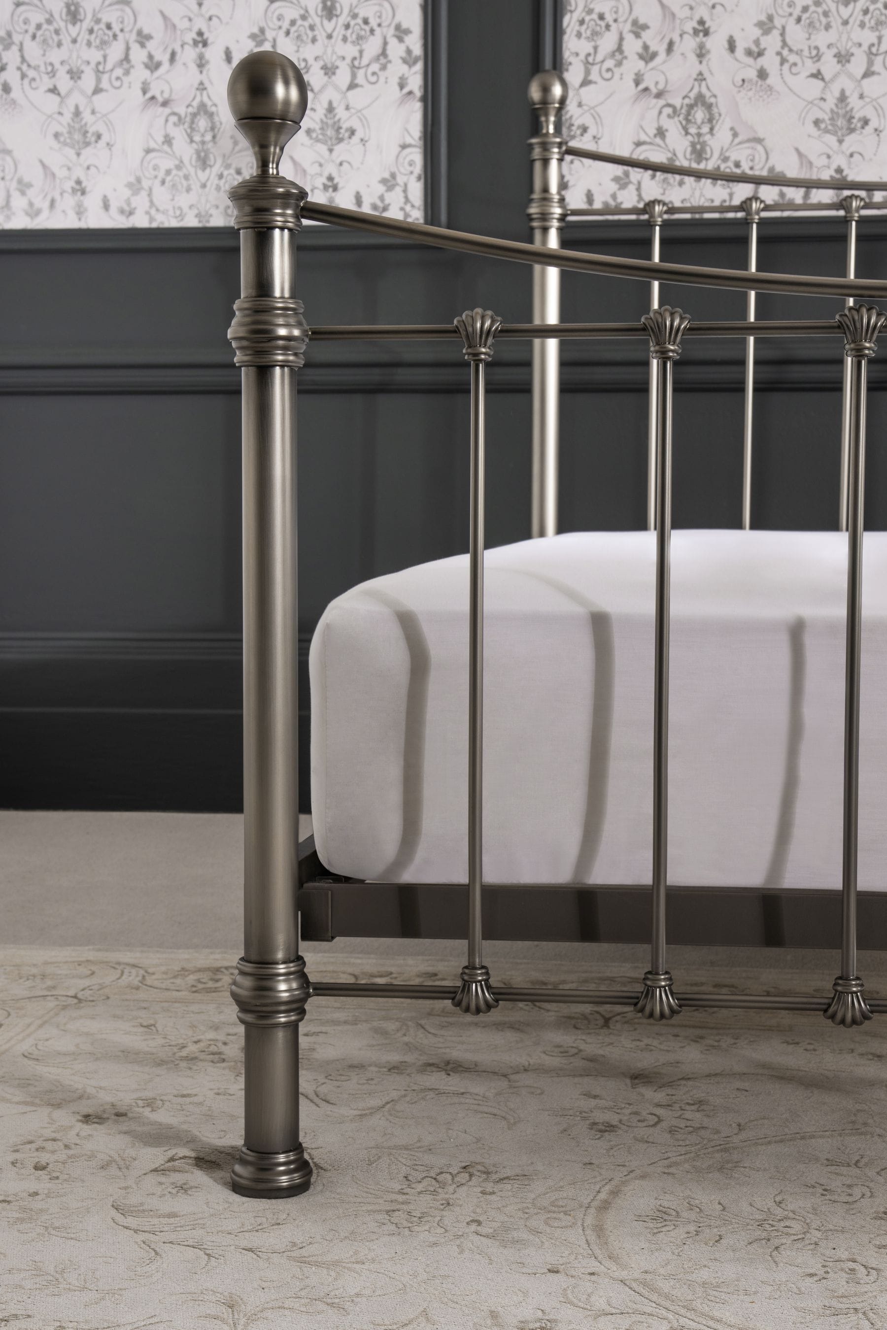 Pewter iron shop bed